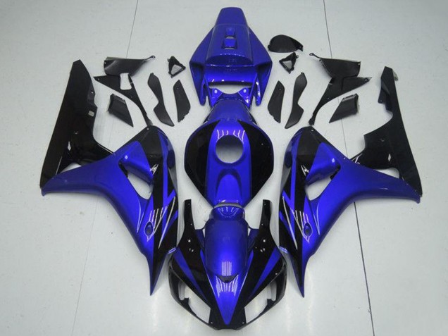 Billige Honda CBR1000RR Motorrad Verkleidung Kit 2006-2007 - Blau Glanzendes Schwarz