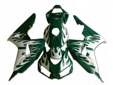 Billige Honda CBR1000RR Motorrad Verkleidung 2006-2007 - Weiss Grun Flamme