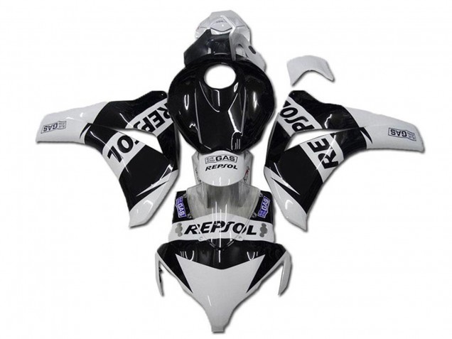 Billige Honda CBR1000RR Motorrad Verkleidung 2008-2011 - Weiss Glanzendes Schwarz Repsol