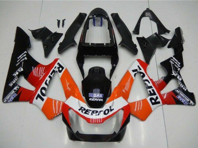 Billige Honda CBR900RR 929RR Motorrad Verkleidung 2000-2001 - Orange Weiss Rot Glanzendes Schwarz Repsol