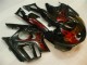 Billige Honda CBR600 F3 Motorrad Verkleidung 1995-1996 - Glanzendes Schwarz Rot Flamme