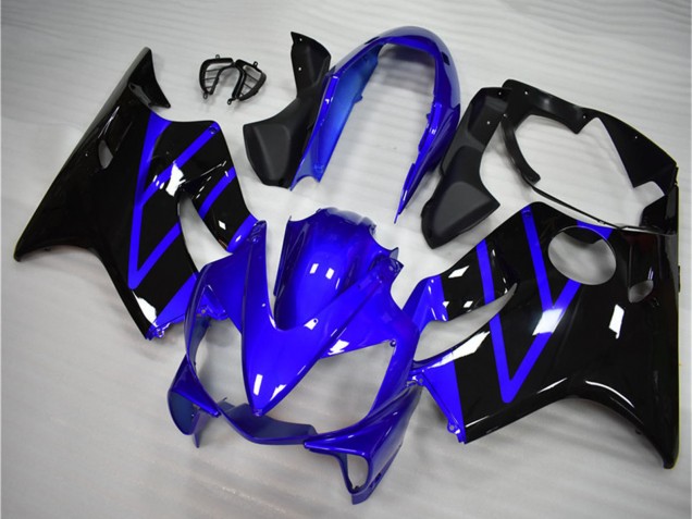 Billige Honda CBR600 F4i Motorrad Verkleidung Kit 2004-2007 - Blau Glanzendes Schwarz