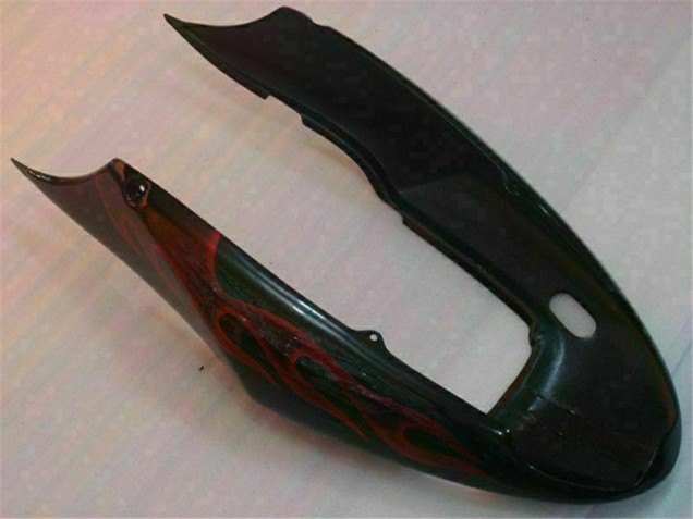 Billige Honda CBR600 F4i Motorrad Verkleidung 2004-2007 - Glanzendes Schwarz Rot Flamme