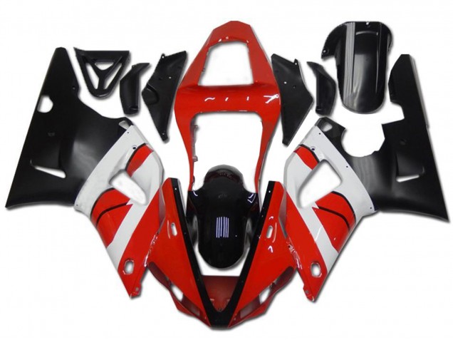 Billige Yamaha YZF R1 Motorrad Verkleidung 2000-2001 - Rot Weiss Glanzendes Schwarz