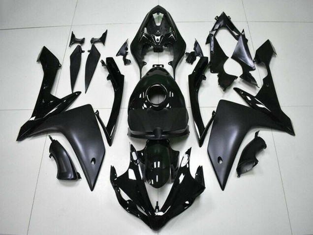 Billige Yamaha YZF R1 Motorrad Verkleidung 2007-2008 - Glanzendes Schwarz Matt Schwarz
