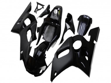 Billige Yamaha YZF R6 Motorrad Verkleidung 1998-2002 - Glanzendes Schwarz Matt Schwarz