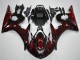 Billige Yamaha YZF R6 Motorrad Verkleidung 2003-2004 - Glanzendes Schwarz Rot Flamme