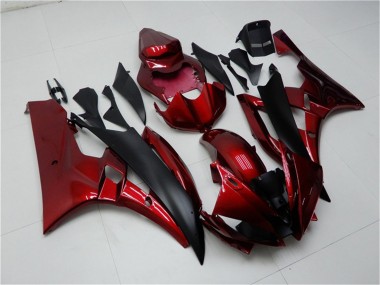 Billige Yamaha YZF R6 Motorrad Verkleidung Kit 2006-2007 - Rot Matt Schwarz