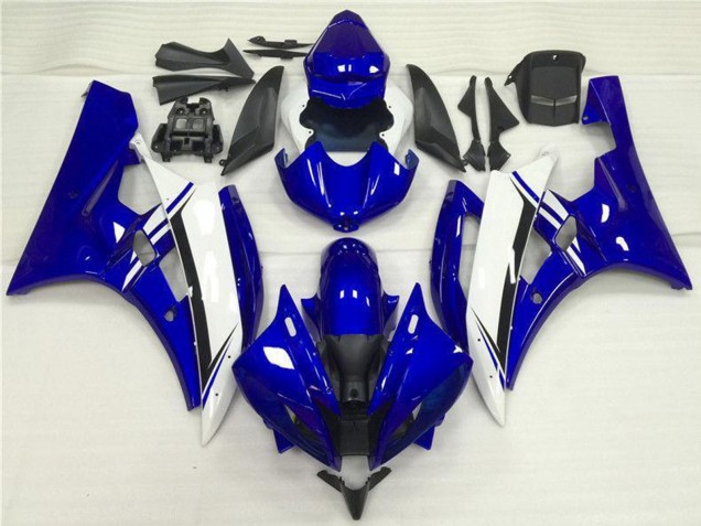 Billige Yamaha YZF R6 Motorrad Verkleidung 2006-2007 - Blau Weiss Schwarz