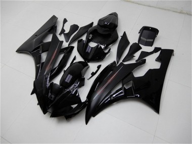 Billige Yamaha YZF R6 Motorrad Verkleidung Kit 2006-2007 - Glanzendes Schwarz Matt Schwarz