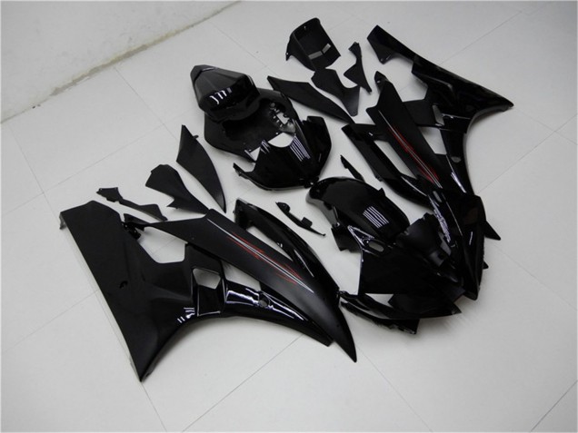 Billige Yamaha YZF R6 Motorrad Verkleidung Kit 2006-2007 - Glanzendes Schwarz Matt Schwarz