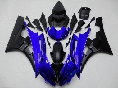 Billige Yamaha YZF R6 Motorrad Verkleidung 2006-2007 - Blau Matt Schwarz