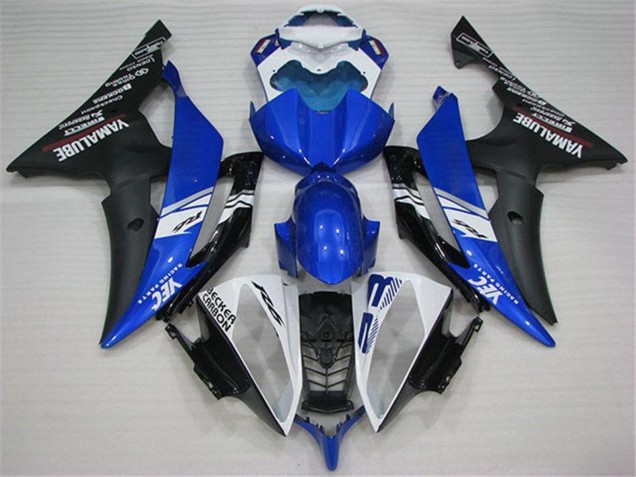 Billige Yamaha YZF R6 Motorrad Verkleidung 2008-2016 - Weiss Blau Matt Schwarz Yamalube