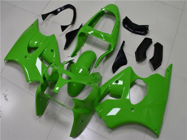 Billige Kawasaki ZX6R Motorrad Verkleidung 2000-2002 - Grun Schwarz
