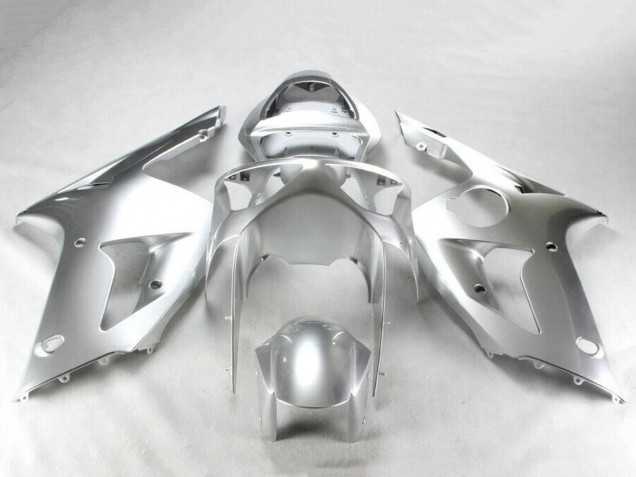 Billige Kawasaki ZX6R Motorrad Verkleidung Kit 2003-2004 - Silber