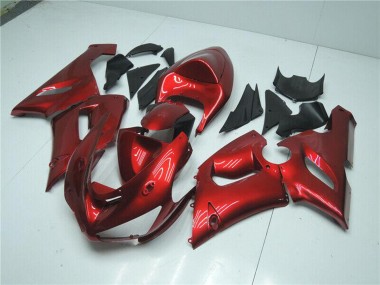 Billige Kawasaki ZX6R Motorrad Verkleidung 2005-2006 - Bonbon Rot