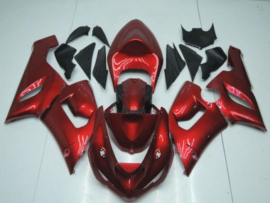 Billige Kawasaki ZX6R Motorrad Verkleidung 2005-2006 - Bonbon Rot