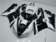 Billige Kawasaki ZX6R Motorrad Verkleidung 2005-2006 - Weiss Glanzendes Schwarz