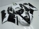Billige Kawasaki ZX6R Motorrad Verkleidung 2005-2006 - Weiss Glanzendes Schwarz
