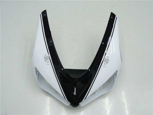 Billige Kawasaki ZX6R Motorrad Verkleidung 2005-2006 - Weiss Glanzendes Schwarz