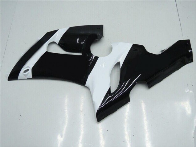 Billige Kawasaki ZX6R Motorrad Verkleidung 2005-2006 - Weiss Glanzendes Schwarz