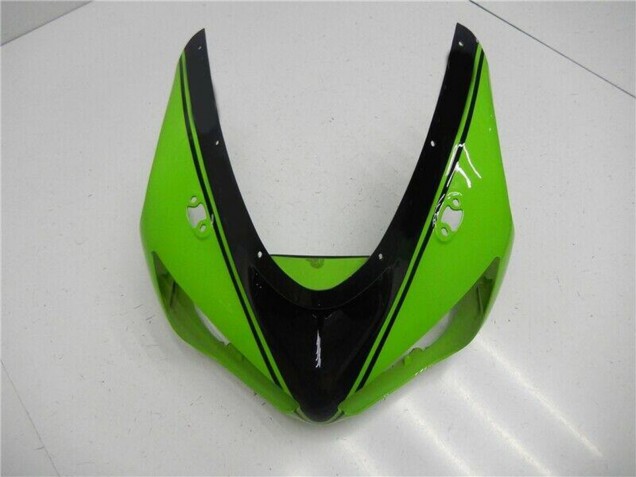 Billige Kawasaki ZX6R Motorrad Verkleidung 2005-2006 - Grun Glanzendes Schwarz