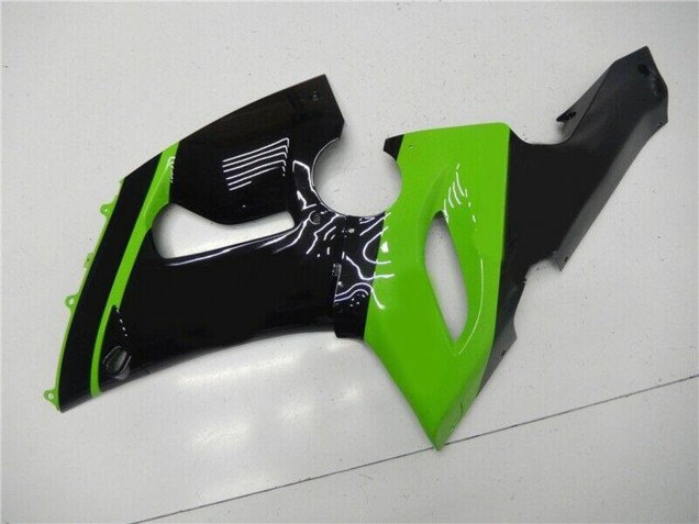 Billige Kawasaki ZX6R Motorrad Verkleidung 2005-2006 - Grun Glanzendes Schwarz