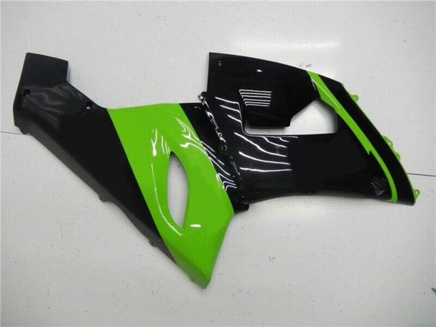 Billige Kawasaki ZX6R Motorrad Verkleidung 2005-2006 - Grun Glanzendes Schwarz