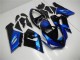 Billige Kawasaki ZX6R Motorrad Verkleidung Kit 2005-2006 - Blau Glanzendes Schwarz