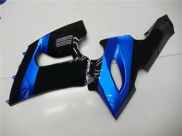 Billige Kawasaki ZX6R Motorrad Verkleidung Kit 2005-2006 - Blau Glanzendes Schwarz