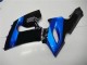 Billige Kawasaki ZX6R Motorrad Verkleidung Kit 2005-2006 - Blau Glanzendes Schwarz