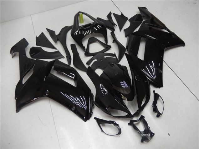 Billige Kawasaki ZX6R Motorrad Verkleidung 2007-2008 - Glanzendes Schwarz