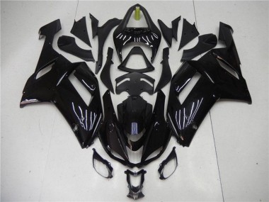 Billige Kawasaki ZX6R Motorrad Verkleidung 2007-2008 - Glanzendes Schwarz