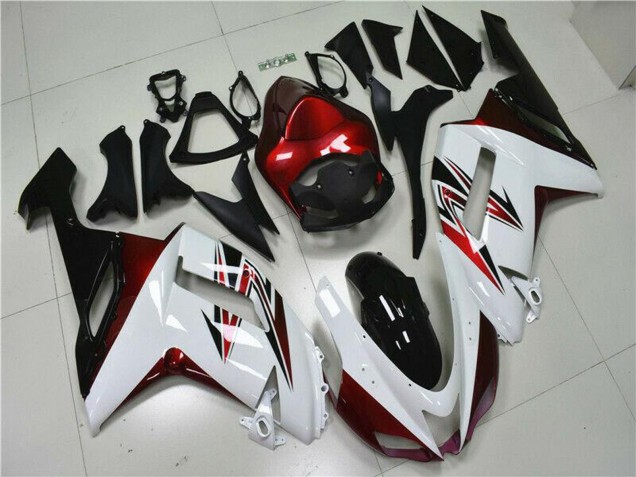 Billige Kawasaki ZX6R Motorrad Verkleidung 2007-2008 - Weiss Schwarz Rot