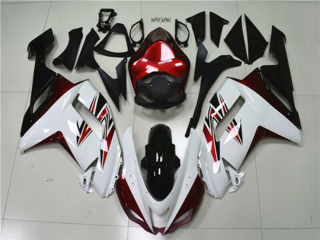 Billige Kawasaki ZX6R Motorrad Verkleidung 2007-2008 - Weiss Schwarz Rot