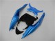 Billige Kawasaki ZX6R Motorrad Verkleidung 2009-2012 - Hellblau Glanzendes Schwarz