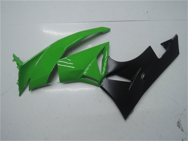 Billige Kawasaki ZX6R Motorrad Verkleidung Kit 2009-2012 - Grun Glanzendes Schwarz