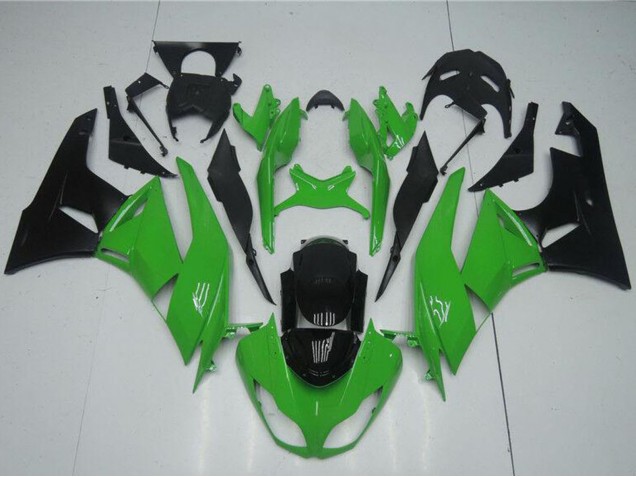 Billige Kawasaki ZX6R Motorrad Verkleidung Kit 2009-2012 - Grun Glanzendes Schwarz