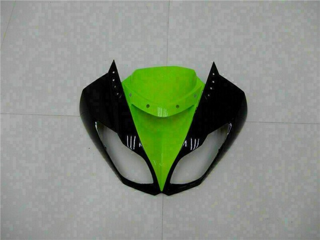 Billige Kawasaki ZX6R Motorrad Verkleidung 2009-2012 - Glanzendes Schwarz Grun