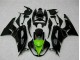 Billige Kawasaki ZX6R Motorrad Verkleidung 2009-2012 - Glanzendes Schwarz Grun