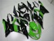 Billige Kawasaki ZX6R Motorrad Verkleidung 2013-2018 - Grun Glanzendes Schwarz