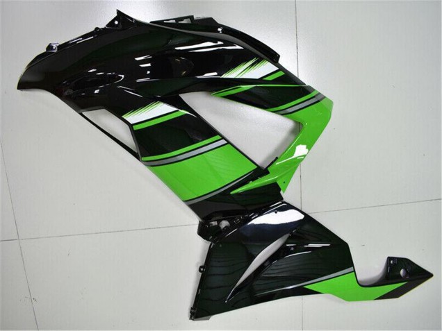 Billige Kawasaki ZX6R Motorrad Verkleidung 2013-2018 - Grun Glanzendes Schwarz
