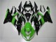 Billige Kawasaki ZX6R Motorrad Verkleidung 2013-2018 - Grun Glanzendes Schwarz
