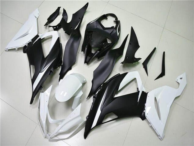 Billige Kawasaki ZX6R Abs Verkleidungen 2013-2018 - Weiss Matt Schwarz