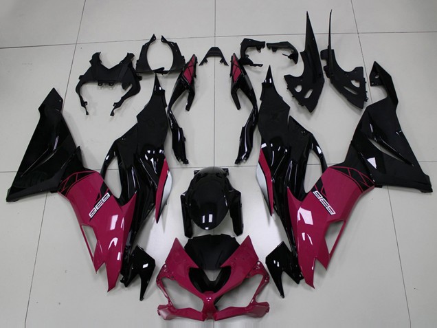 Billige Kawasaki ZX6R Motorrad Verkleidung 2019-2022 - Lila Glanzendes Schwarz