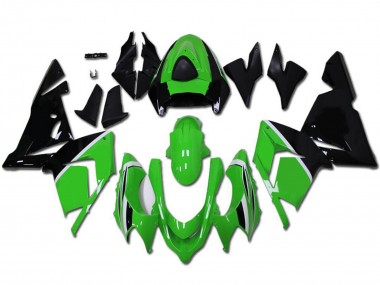 Billige Kawasaki ZX10R Motorrad Verkleidung 2004-2005 - Grun Glanzendes Schwarz