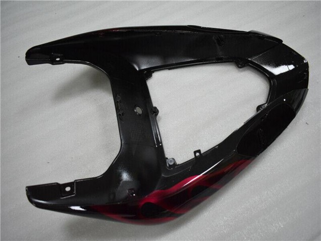 Billige Kawasaki ZX10R Motorrad Verkleidung 2006-2007 - Glanzendes Schwarz Rot Flamme