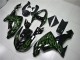 Billige Kawasaki ZX10R Motorrad Verkleidung 2006-2007 - Glanzendes Schwarz Grun Flamme