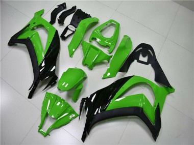 Billige Kawasaki ZX10R Motorrad Verkleidung 2011-2015 - Grun Glanzendes Schwarz