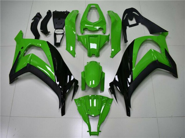 Billige Kawasaki ZX10R Motorrad Verkleidung 2011-2015 - Grun Glanzendes Schwarz